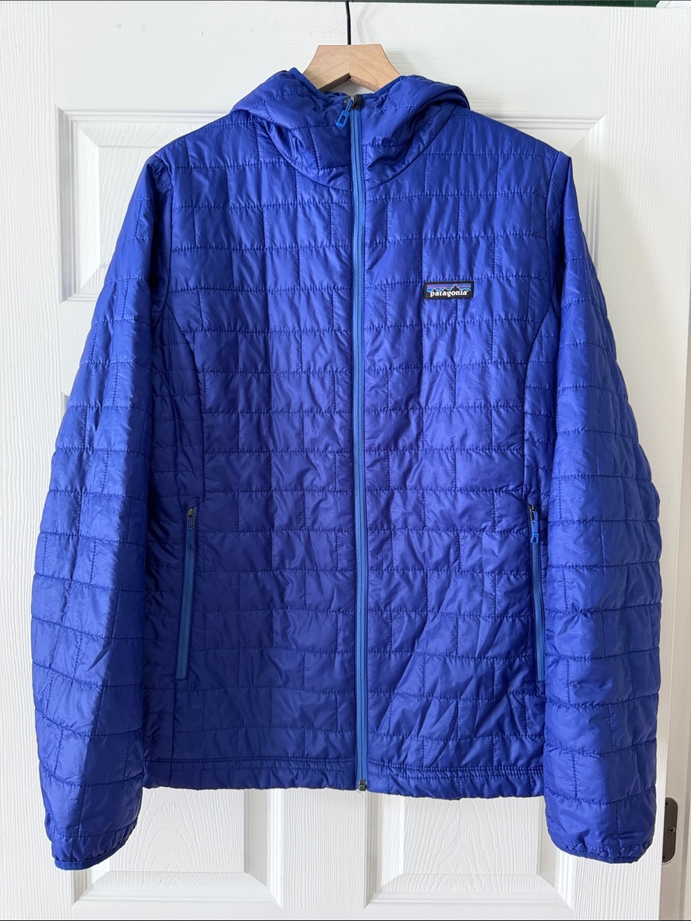 Patagonia Women's Nano Puff Hoody Jacket XL Cobalt Blue